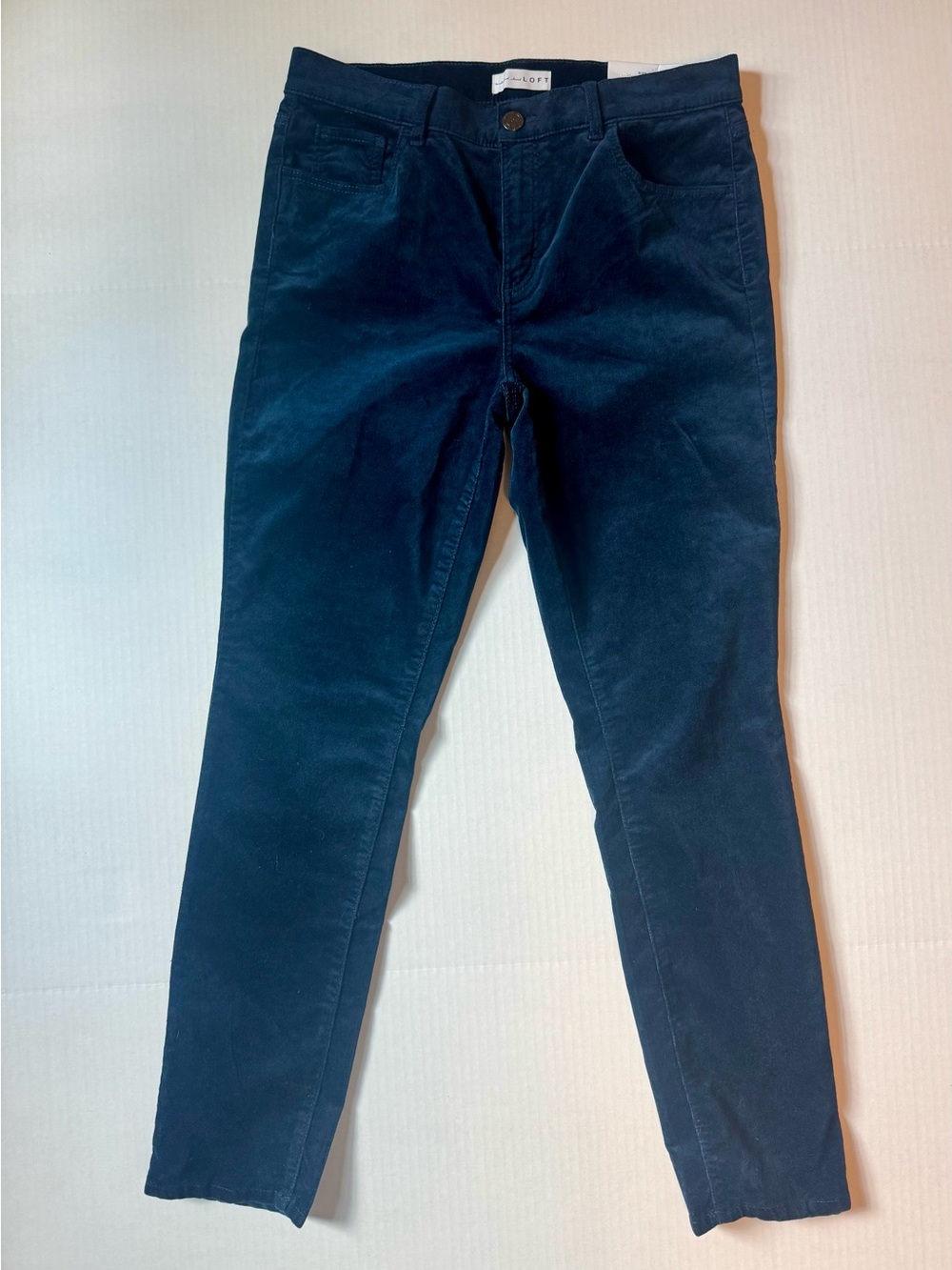 Ann Taylor loft navy velvet skinny jeans